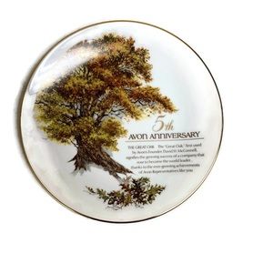 Vintage Avon 5th Anniversary Commemorative Award Decorative Plate